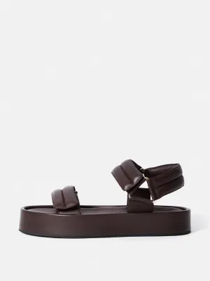 Brown platform sandals