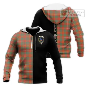 Bruce Ancient Tartan Knitted Hoodie with Family Crest and Half Of Me Style