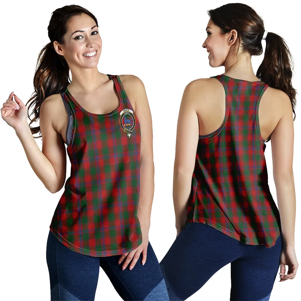 Bruce Old Tartan Women Racerback Tanks with Family Crest