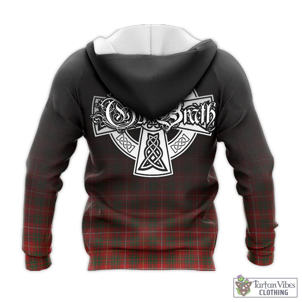 Bruce Tartan Knitted Hoodie Featuring Alba Gu Brath Family Crest Celtic Inspired