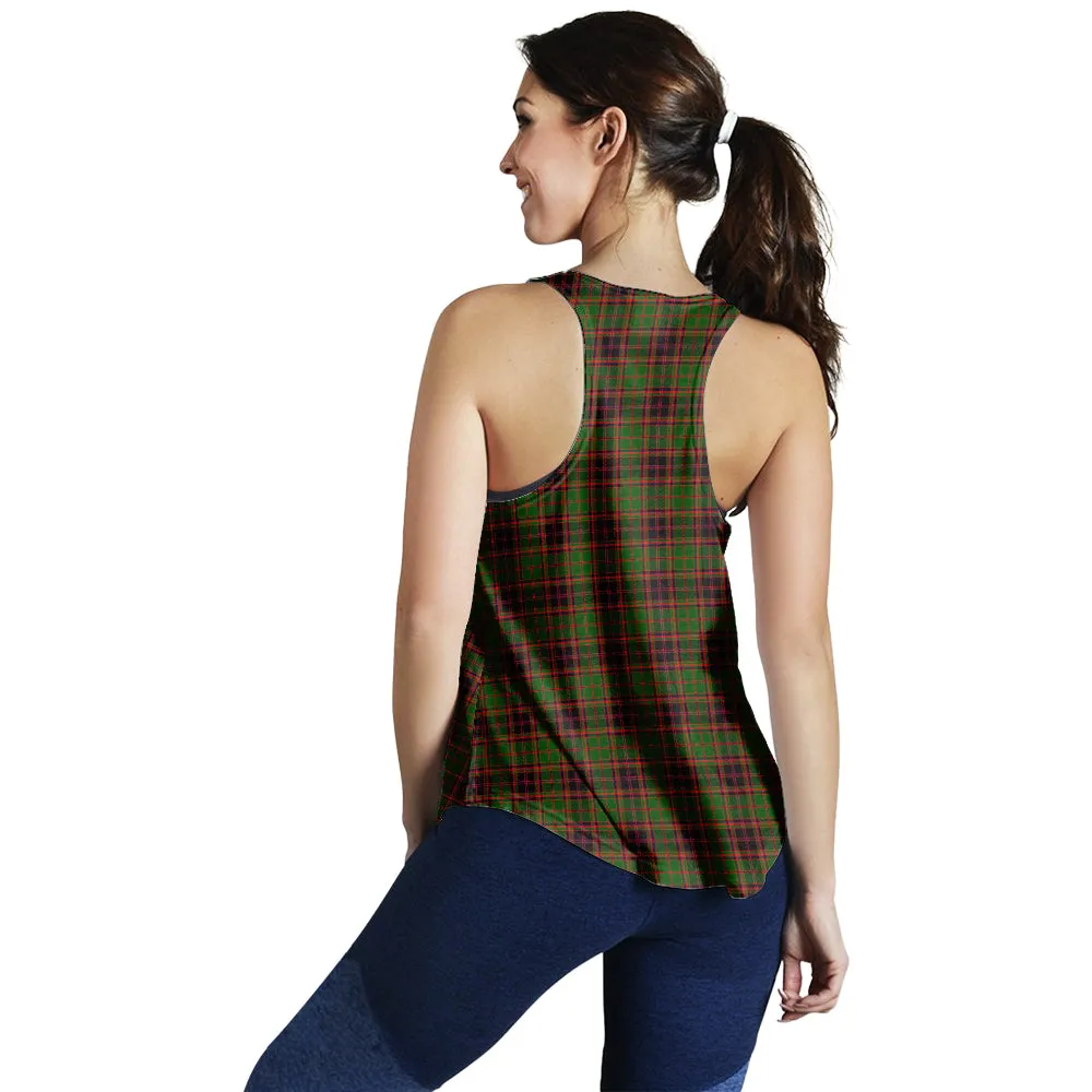 Buchan Tartan Women Racerback Tanks with Family Crest