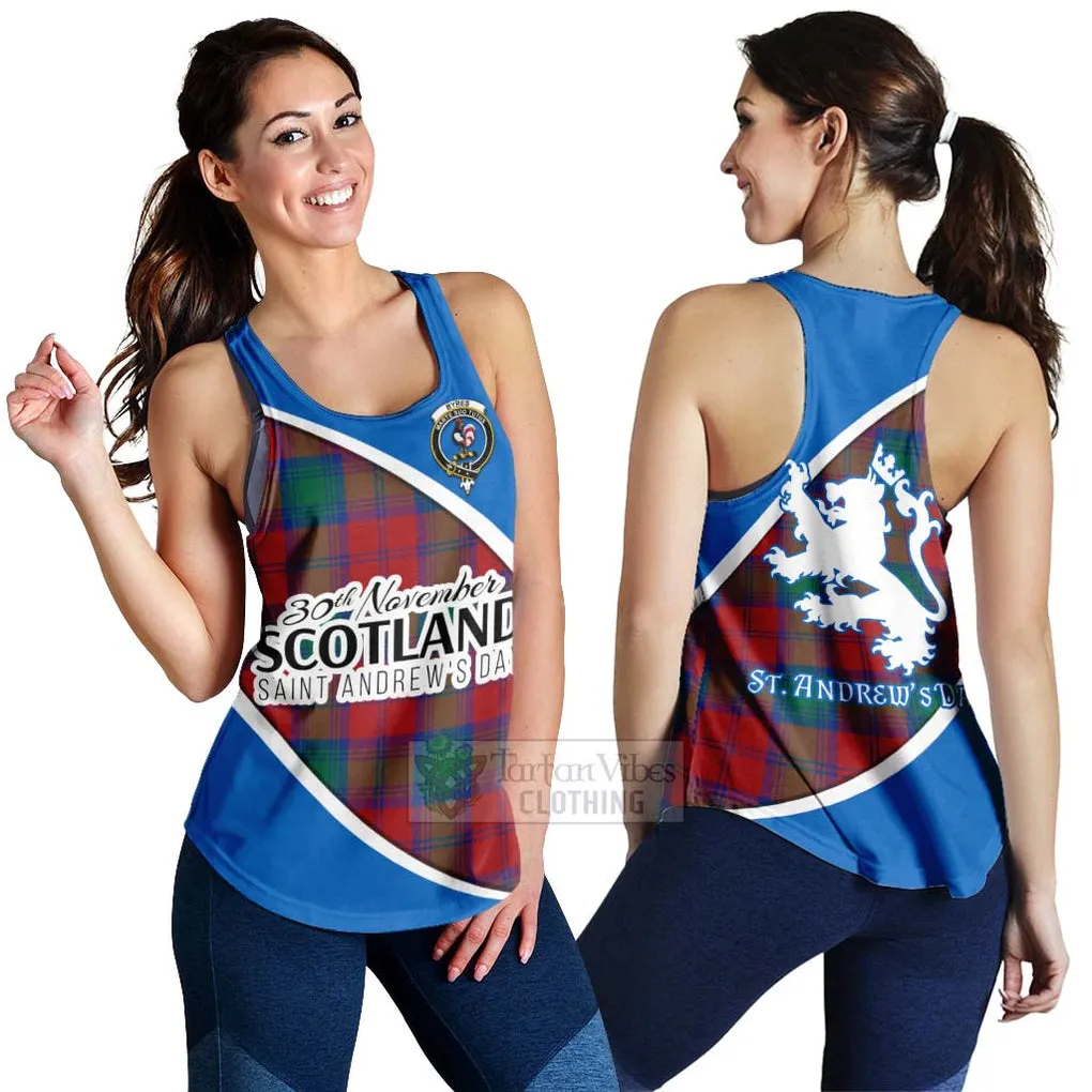 Byres (Byses) Family Crest Tartan Women's Racerback Tanks Celebrate Saint Andrew's Day in Style