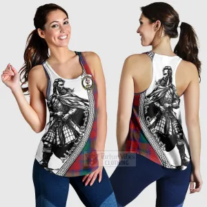 Byres (Byses) Tartan Clan Crest Women's Racerback Tanks with Highlander Warrior Celtic Style