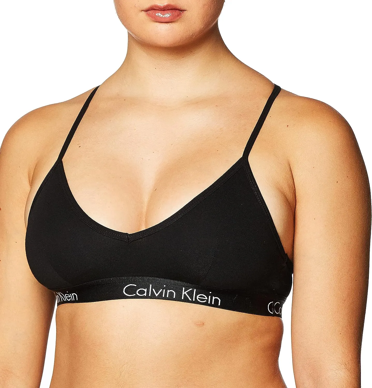 Calvin Klein Women's Motive Cotton Lightly Lined Bralette