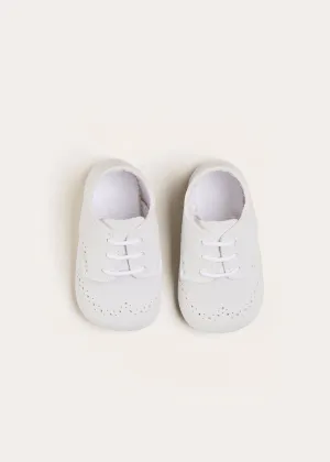 Celebration Lace-up Pram Shoes in White (17-20EU)