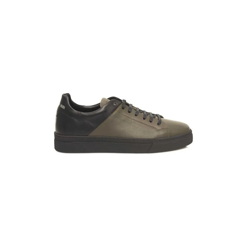 Cerruti 1881 Green Leather Men's Sneaker