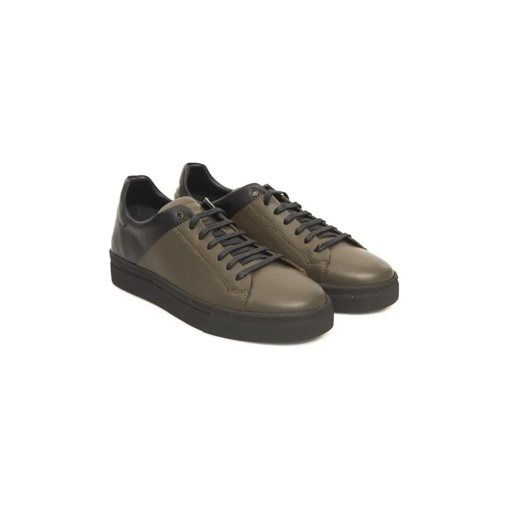 Cerruti 1881 Green Leather Men's Sneaker