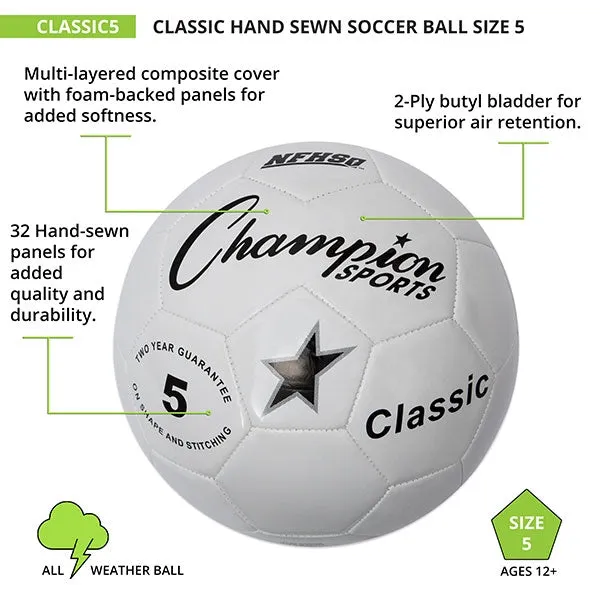 Champion Sports Classic Hand Sewn Soccer Ball Size 5