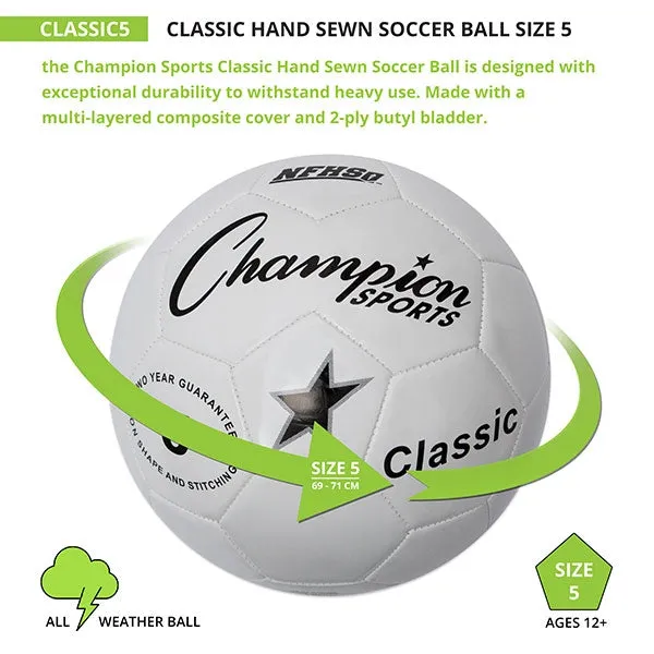 Champion Sports Classic Hand Sewn Soccer Ball Size 5