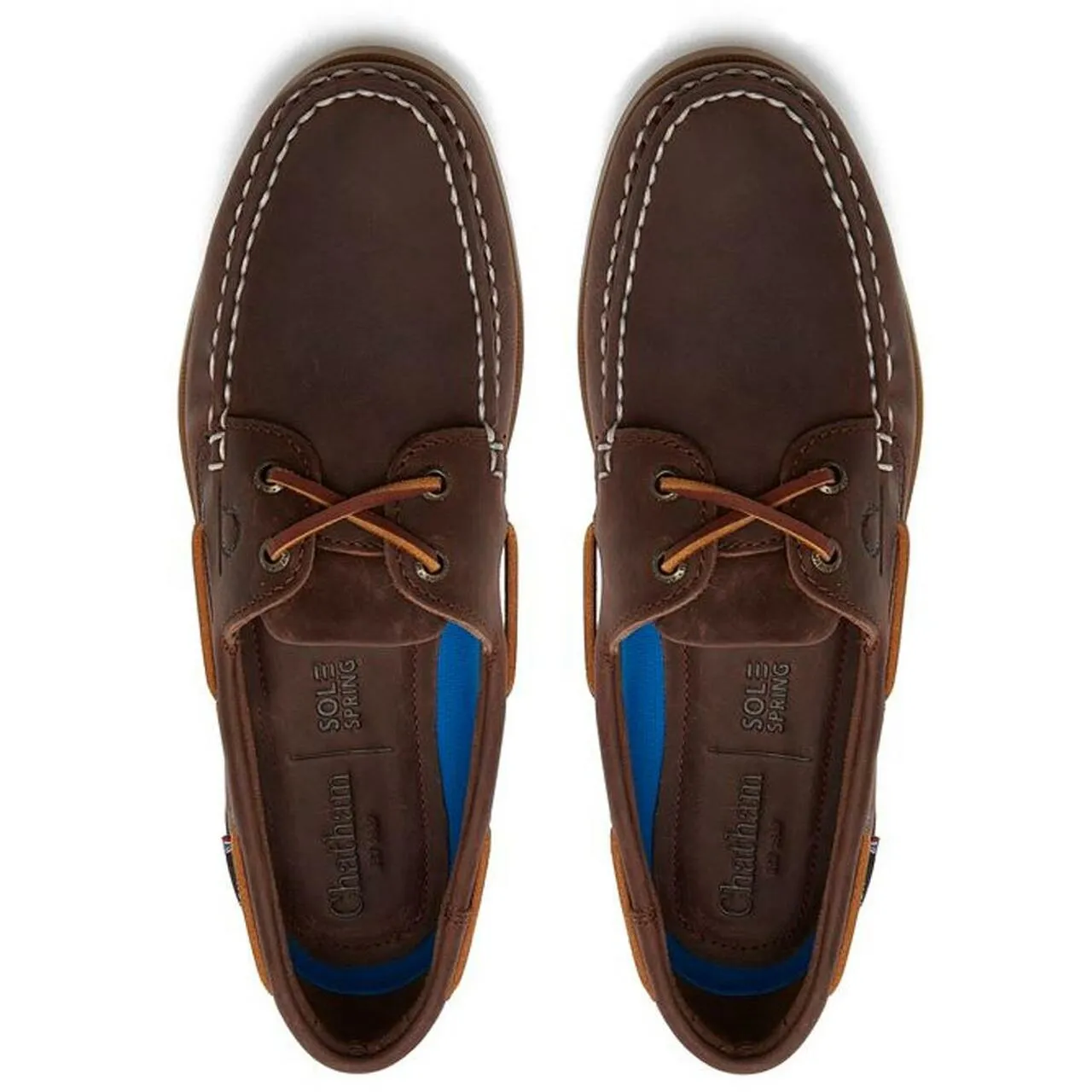 CHATHAM Mens Deck II G2 Leather Boat Shoes - Chocolate