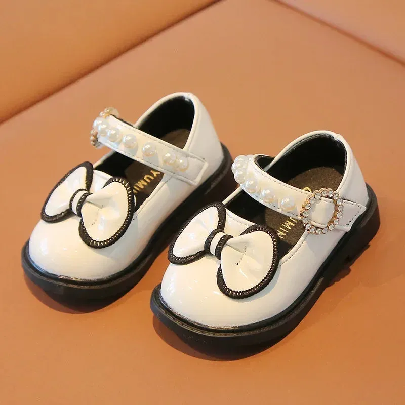 Children's Casual Shoes - Black White Sweet and Cute Bowknot - F11191