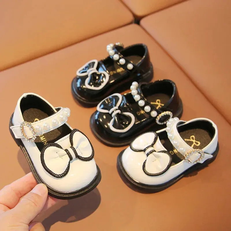 Children's Casual Shoes - Black White Sweet and Cute Bowknot - F11191