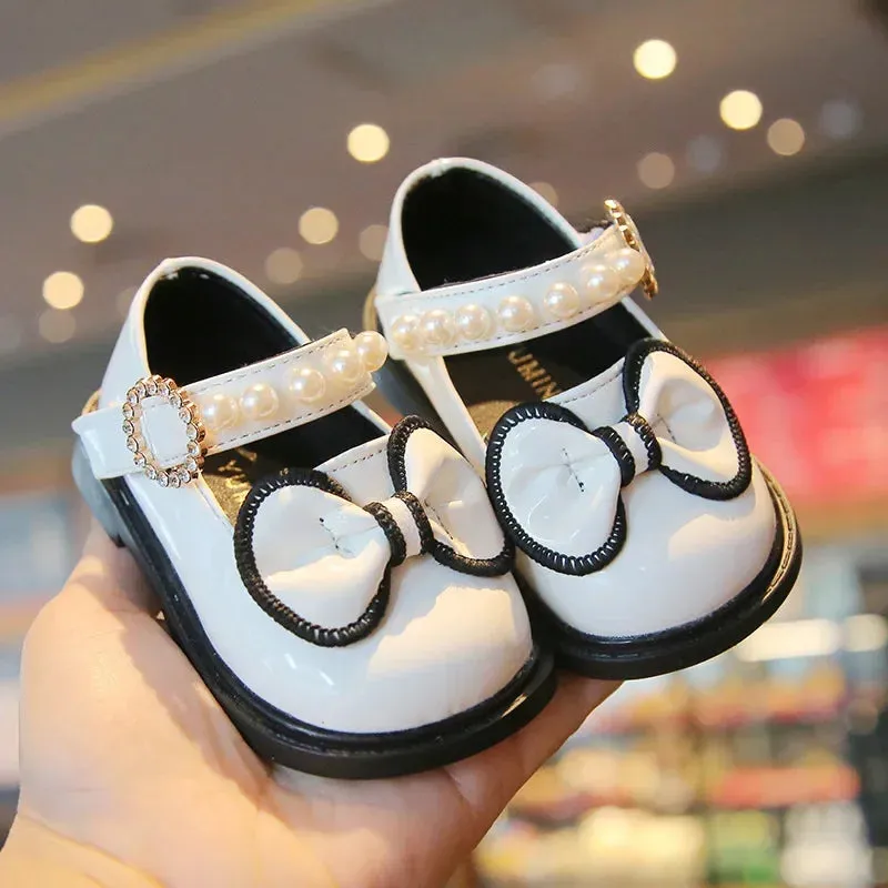 Children's Casual Shoes - Black White Sweet and Cute Bowknot - F11191