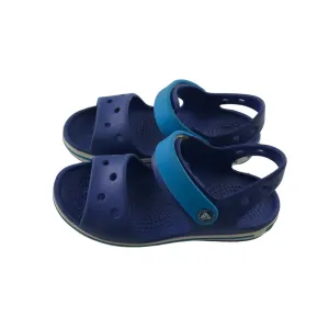 Crocs sandals shoe size 11 junior blue loop and hoop straps