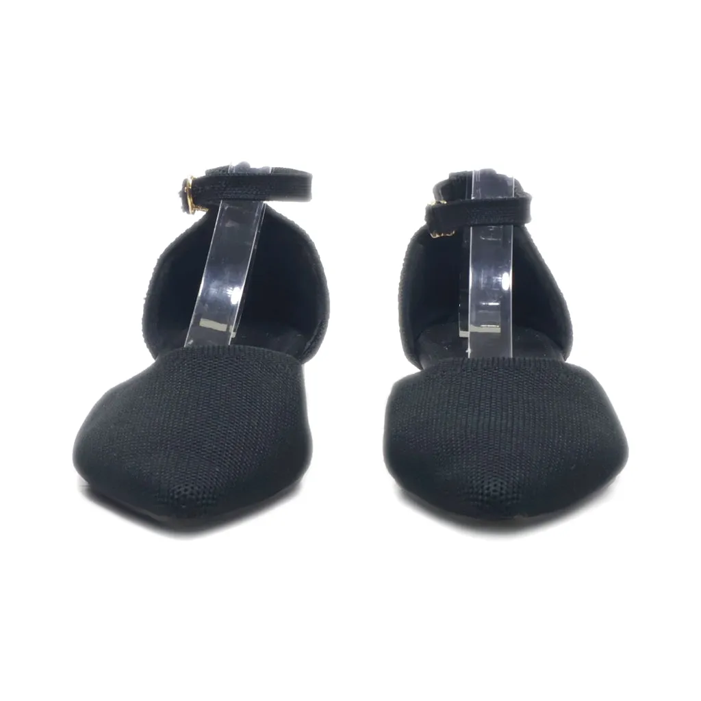 Cuccoo Flat Sandals Fabric Black Colour For Women