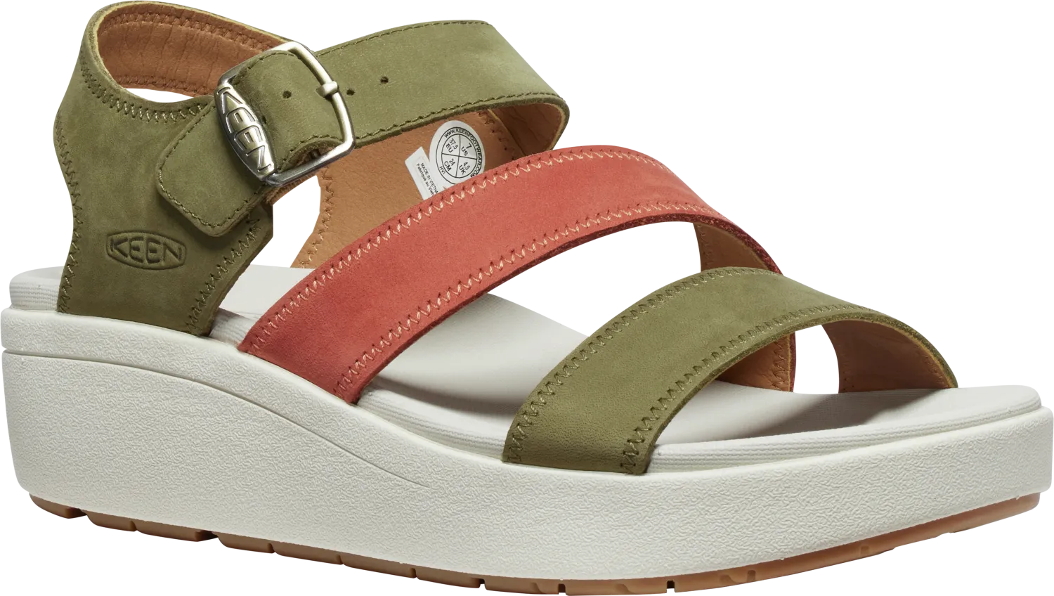 Ellecity Wedge Walking Sandal in Martini Olive/Baked Clay