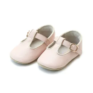 Evie Napa Leather T-Strap Mary Jane - Blush Pink