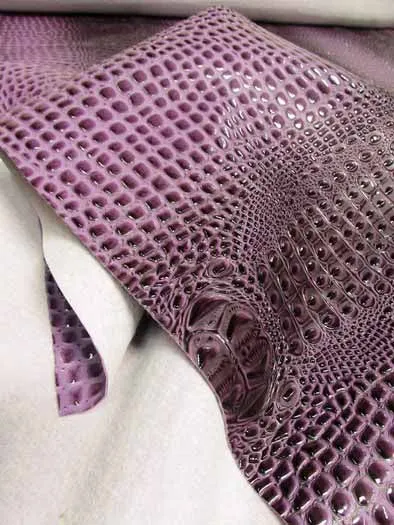 Florida Gator 3D Embossed Vinyl Fabric / Winter Lilac / By The Roll - 30 Yards