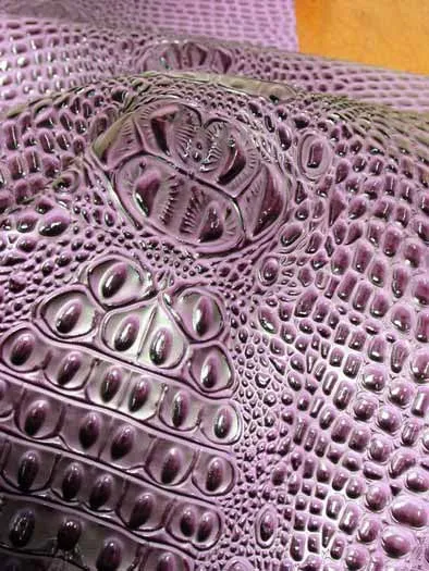 Florida Gator 3D Embossed Vinyl Fabric / Winter Lilac / By The Roll - 30 Yards