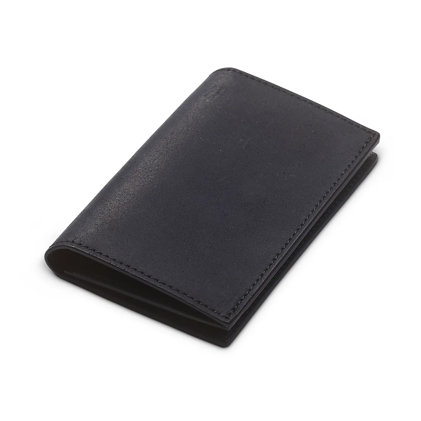 Folded Card Case Black Rough-Out Suede