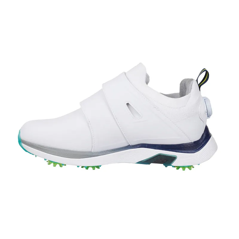 FOOTJOY HyperFlex Carbon BOA Men's Spiked Shoes (White/Teal)