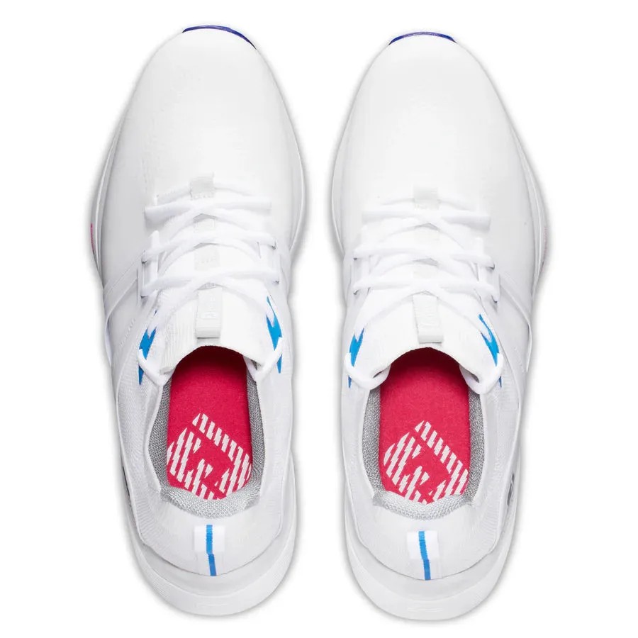 FootJoy HyperFlex Golf Shoes White/Blue/Pink (Wide)