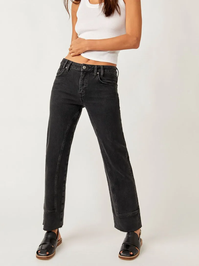 Free People Risk Taker Mid-Rise Straight Jean