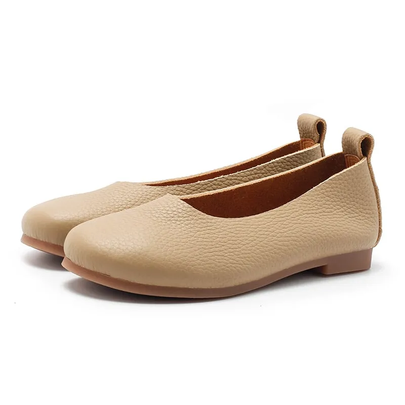 Genuine Leather Slip-on For Women Handmade Flats in 8 Colours