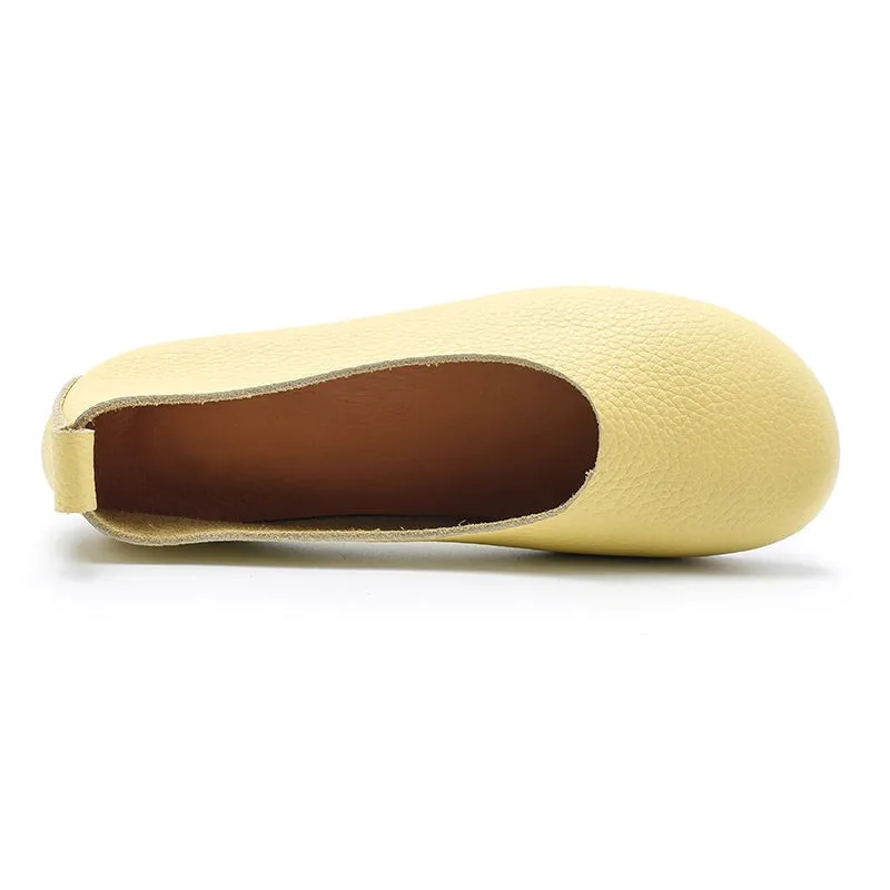 Genuine Leather Slip-on For Women Handmade Flats in 8 Colours