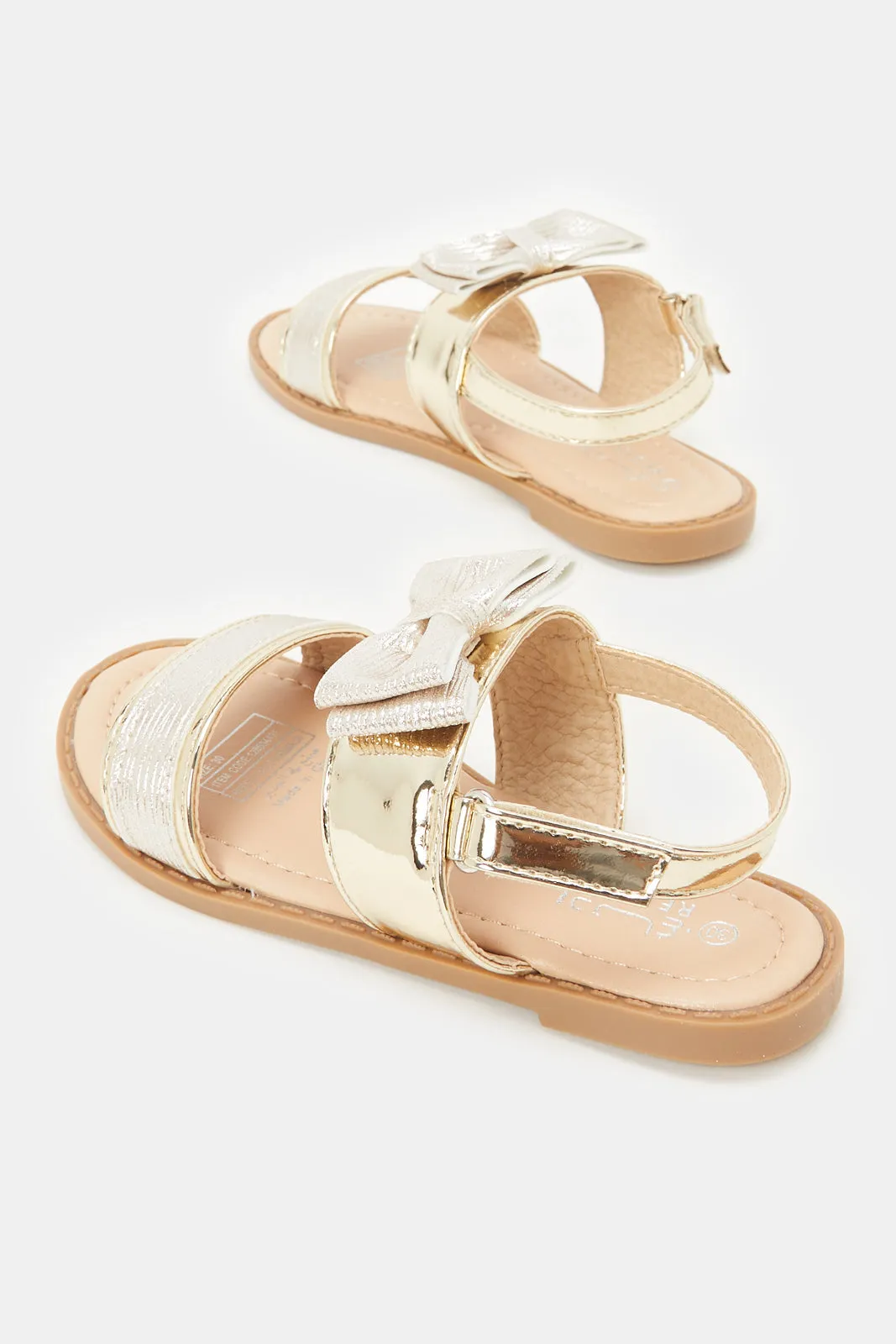 Girls Gold Bow Sandal