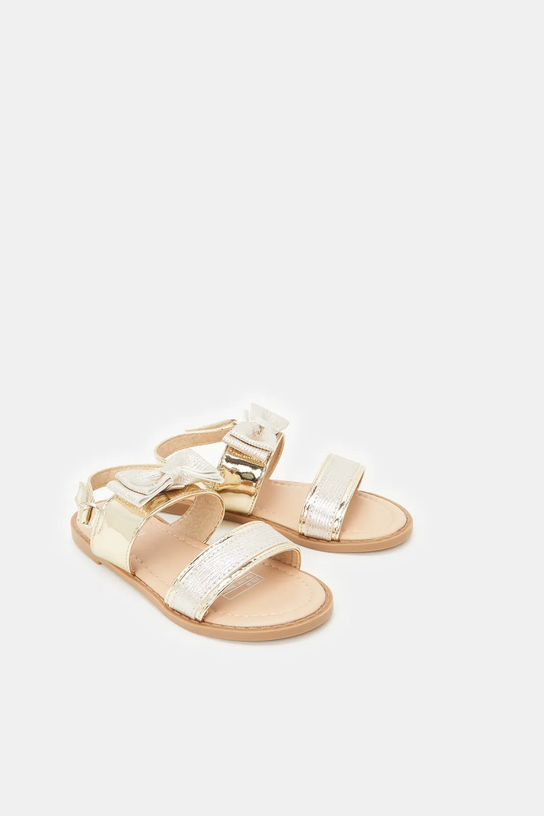 Girls Gold Bow Sandal