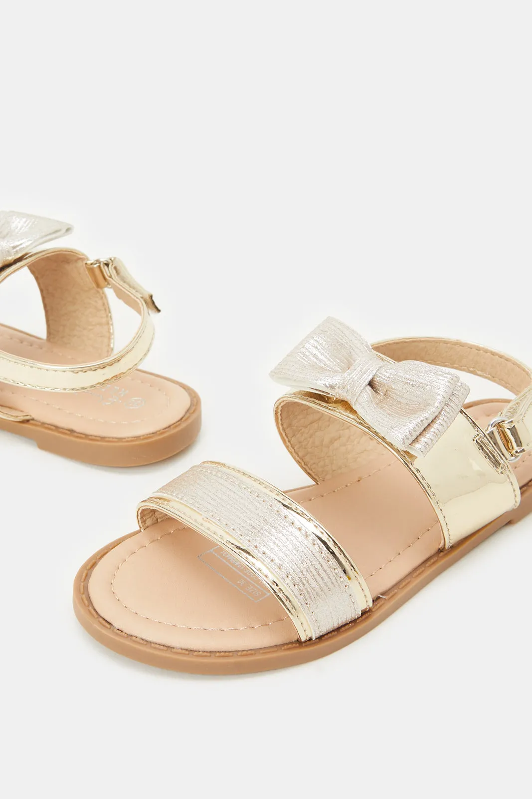 Girls Gold Bow Sandal