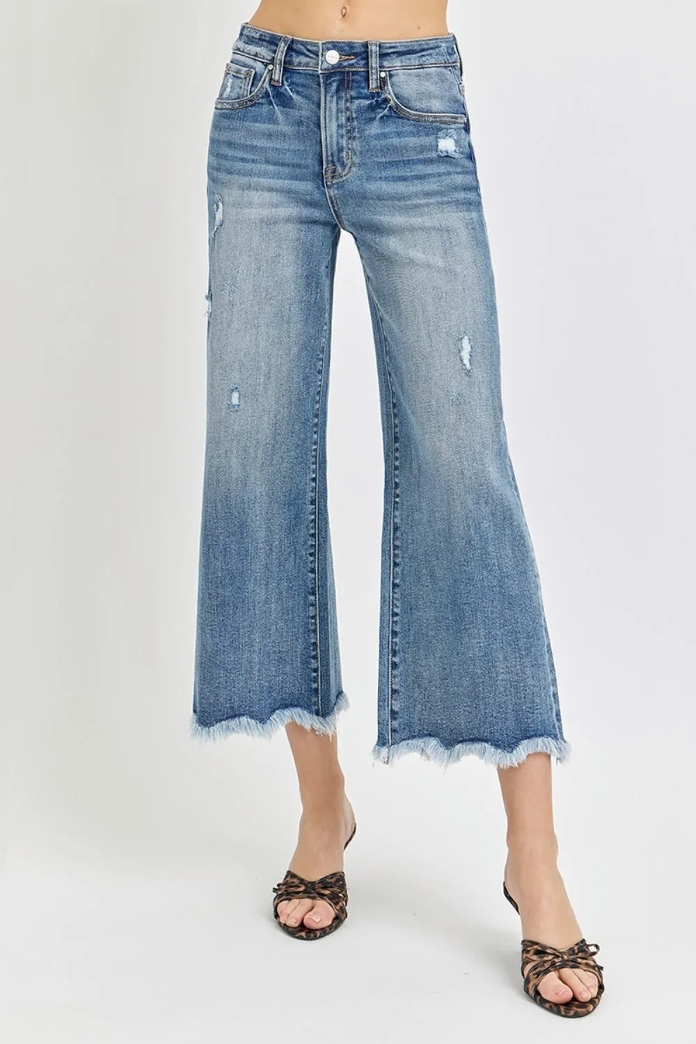 High Rise Cropped Flare Jeans