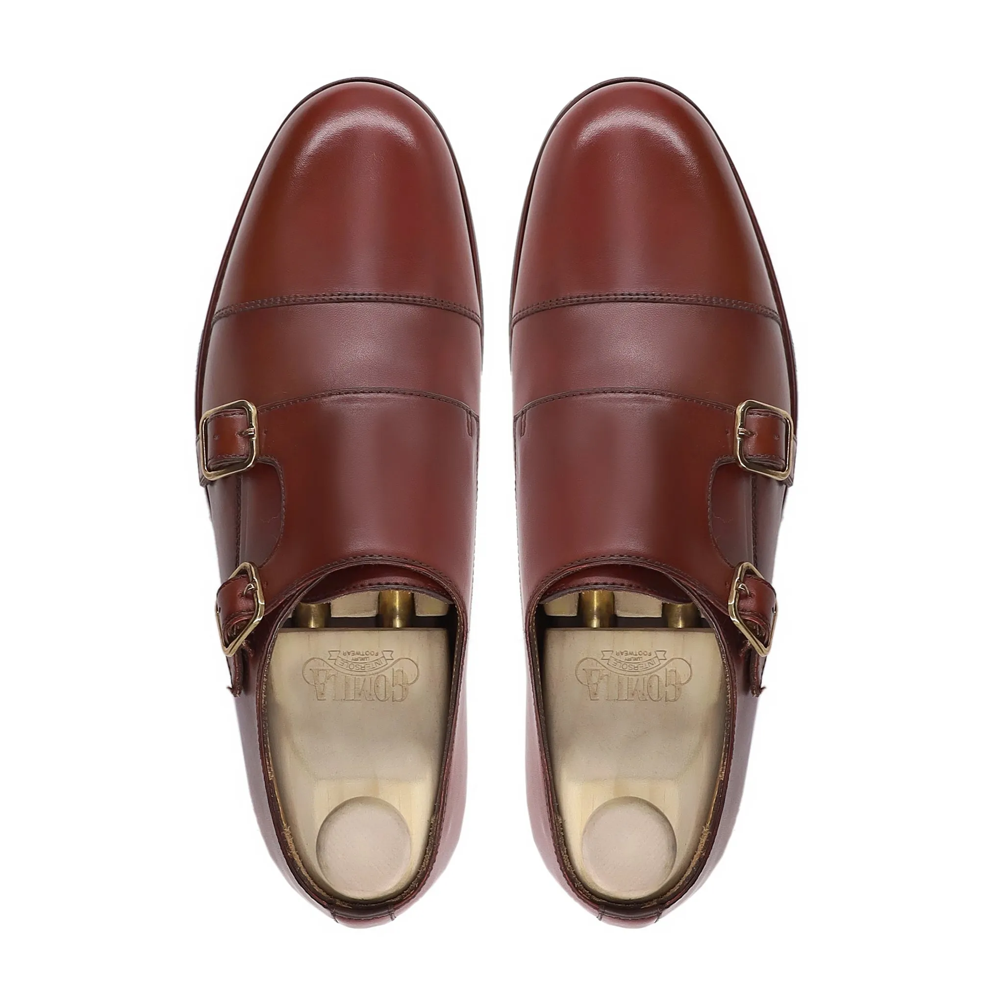 Horatio - Men's Reddish Brown Calf Leather Double Monkstrap