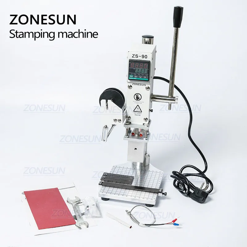 Hot Foil Stamping Machine Embossing Logo Trademark Manual Bronzing Machine For Finshed Leather Shoes Heat Cold Pressing