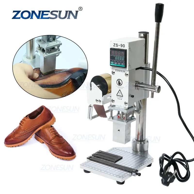 Hot Foil Stamping Machine Embossing Logo Trademark Manual Bronzing Machine For Finshed Leather Shoes Heat Cold Pressing