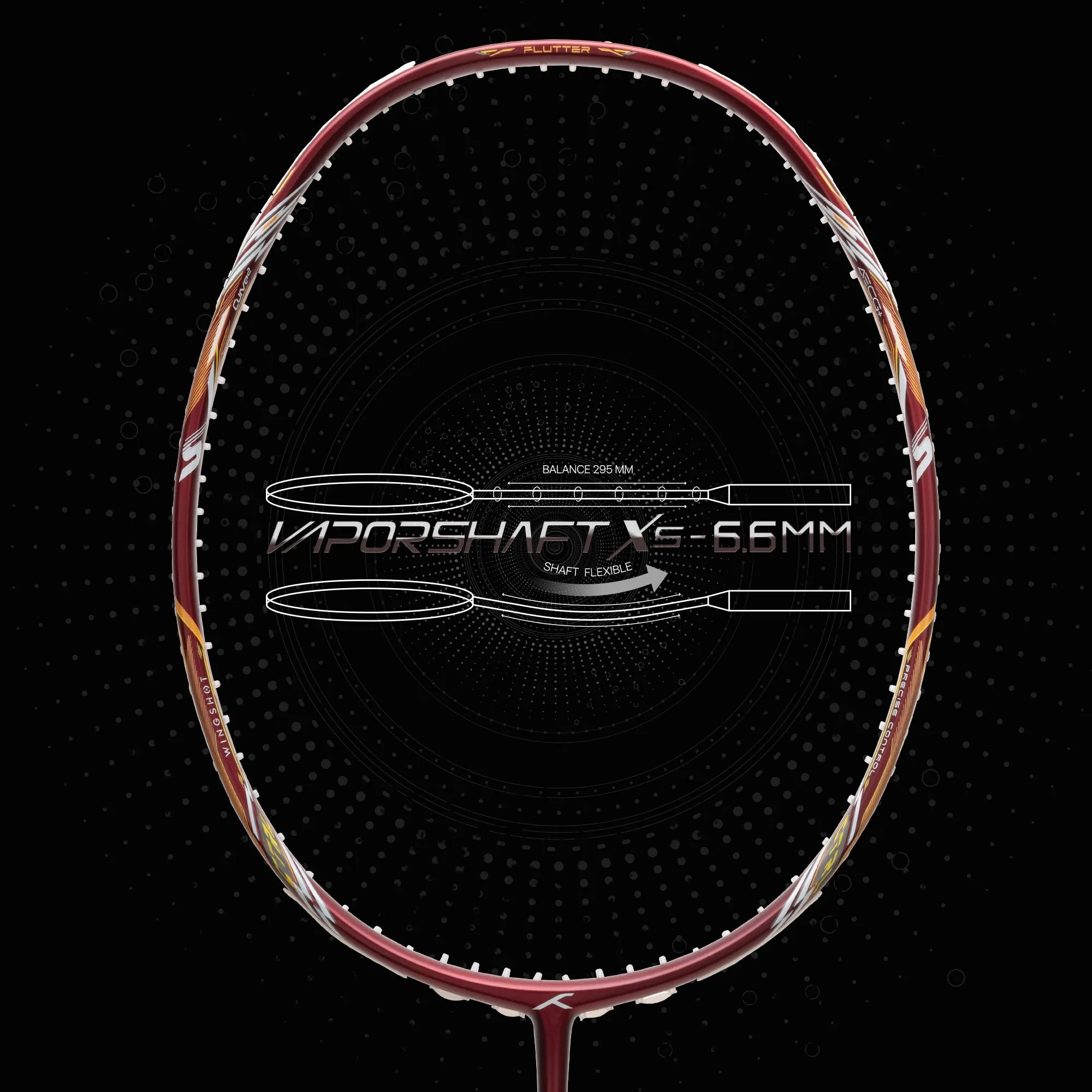 Hundred Flutter S CTRL Strung Badminton Racquet (Red)