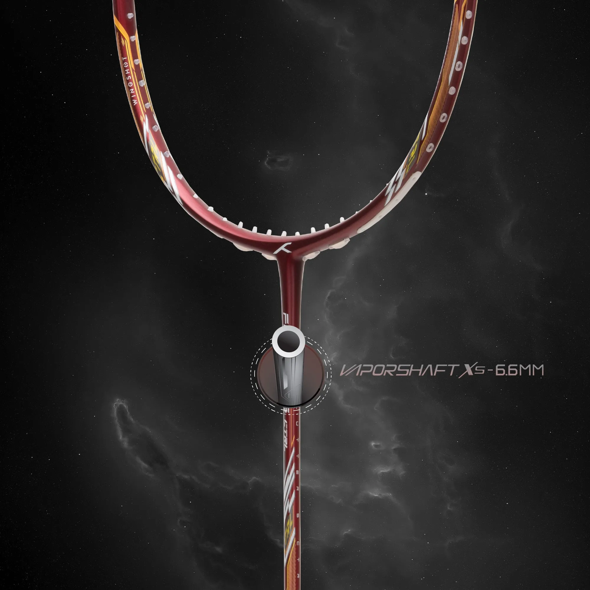 Hundred Flutter S CTRL Strung Badminton Racquet (Red)