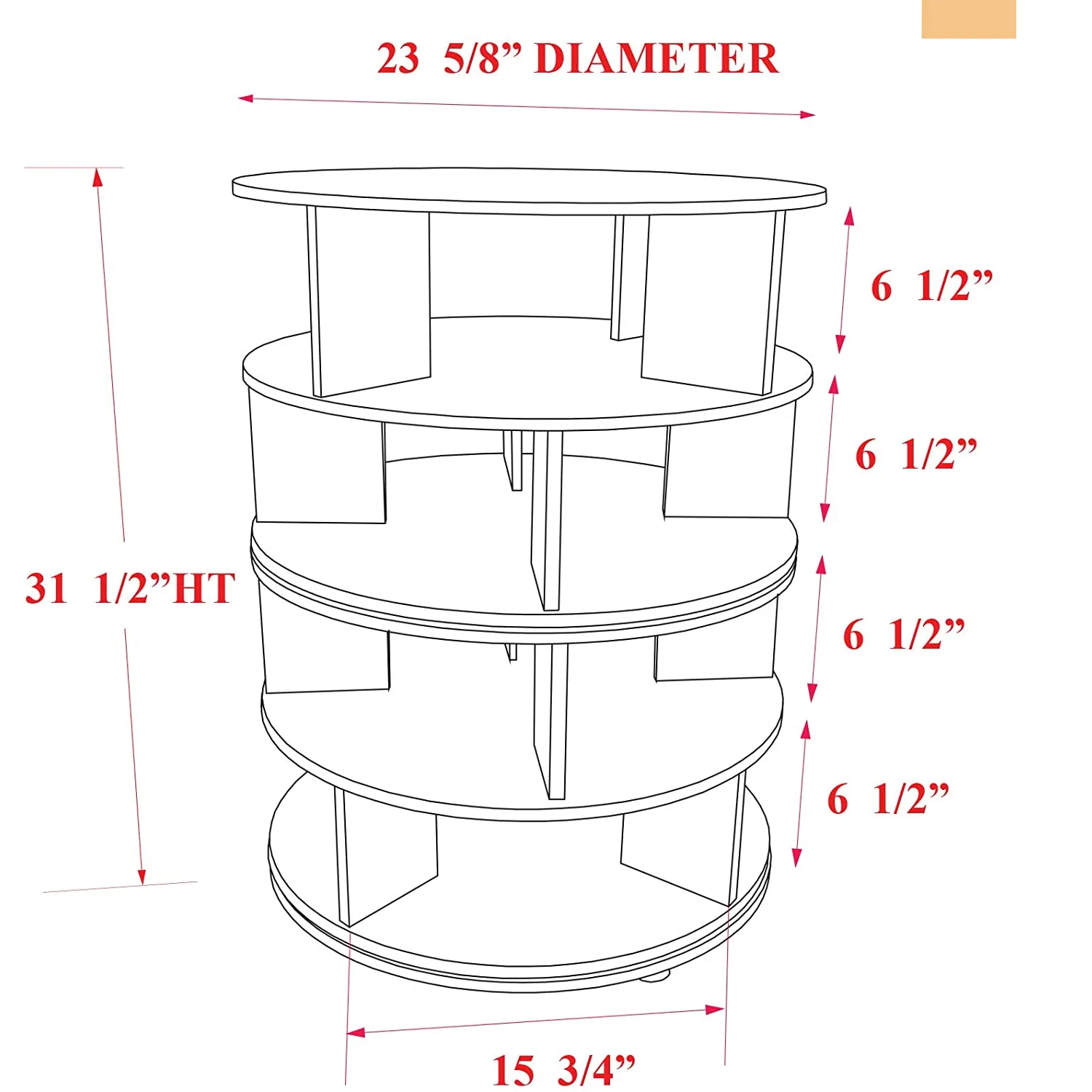 Kings Brand Furniture 4-Tier Revolving Lazy Susan Shoe Rack Storage Organizer