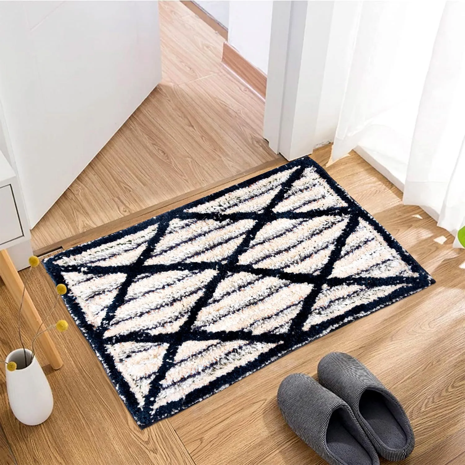 Kuber Industries Door Mat | Dust Trapper Mat | Door Entrance Mat | Anti-Skid Door Mat | Floor Mat for Home Entrance | Katli Mingle Door Mat | Entryway Door Mat | Pack of 2 | Blue