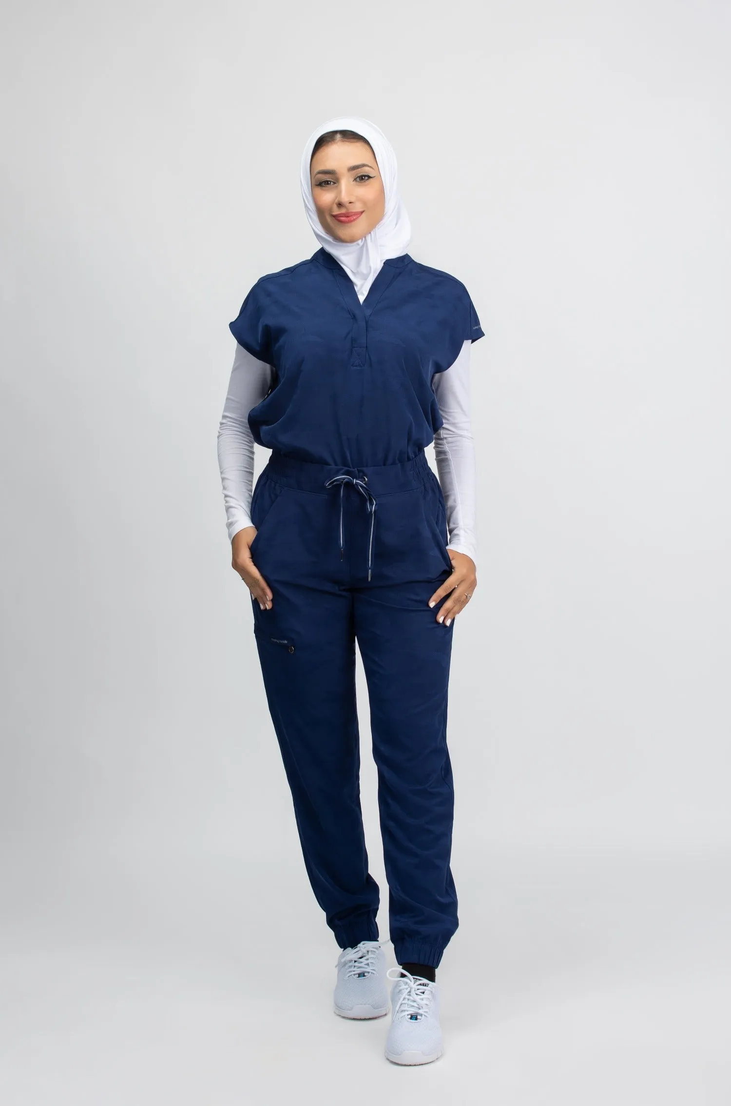 Mandarin Collar Boxy Jogger Scrub Set