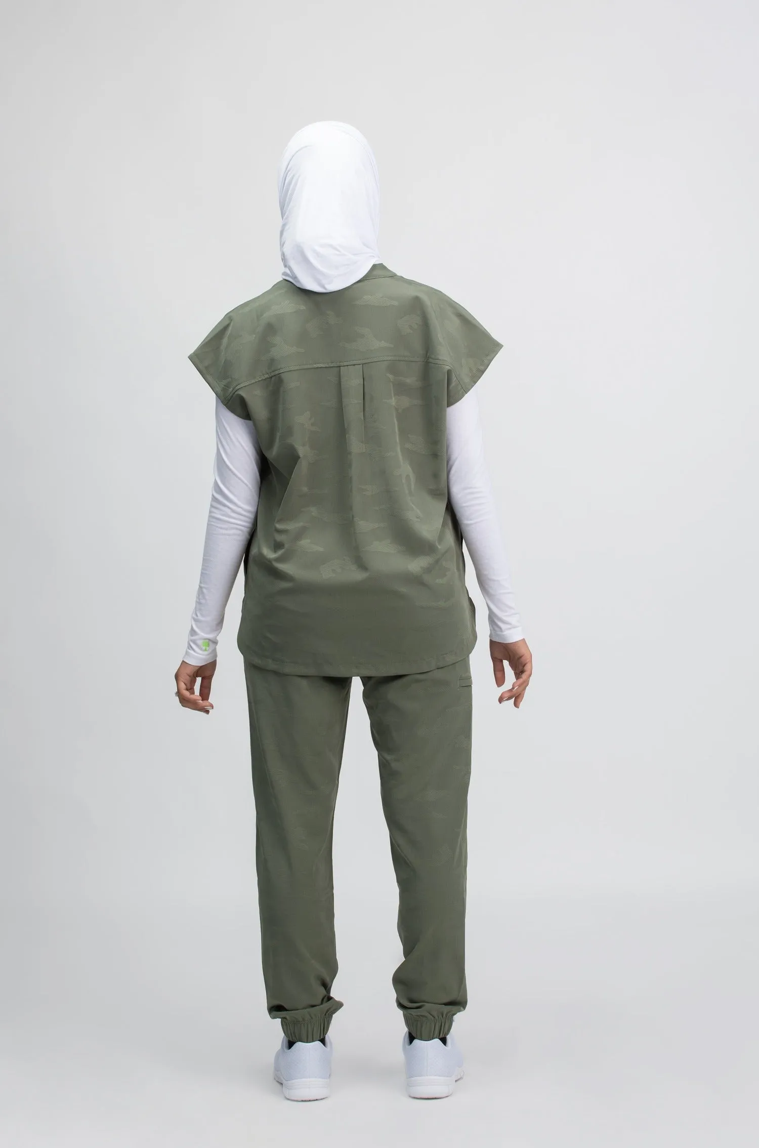 Mandarin Collar Boxy Jogger Scrub Set