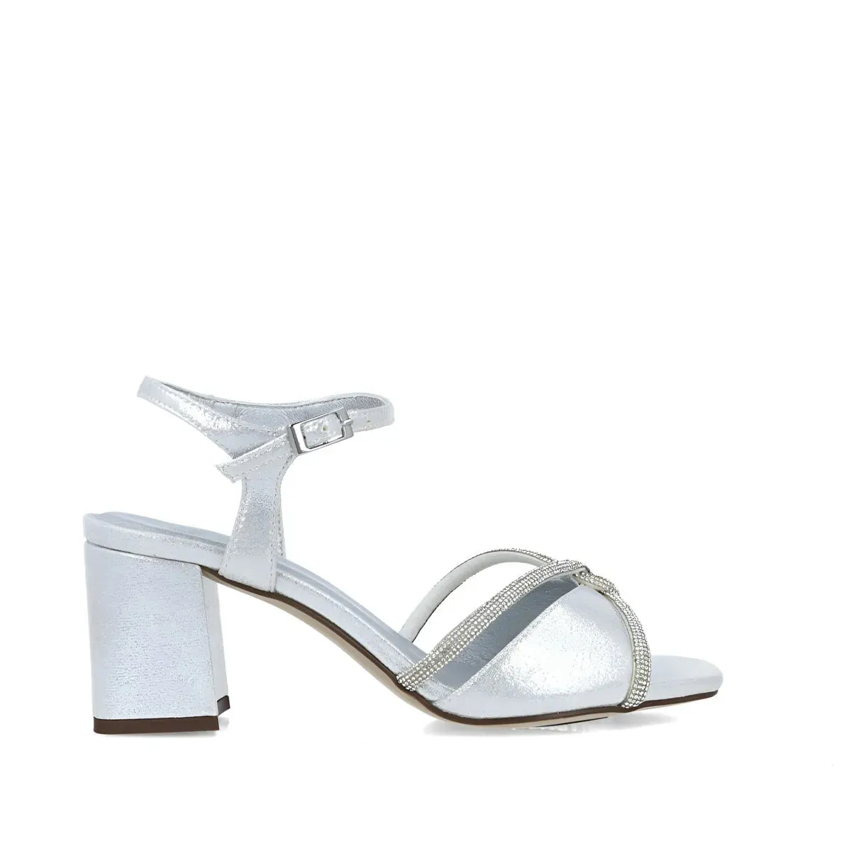 Menbur Silver Occasionwear Sandal with Diamante Detail