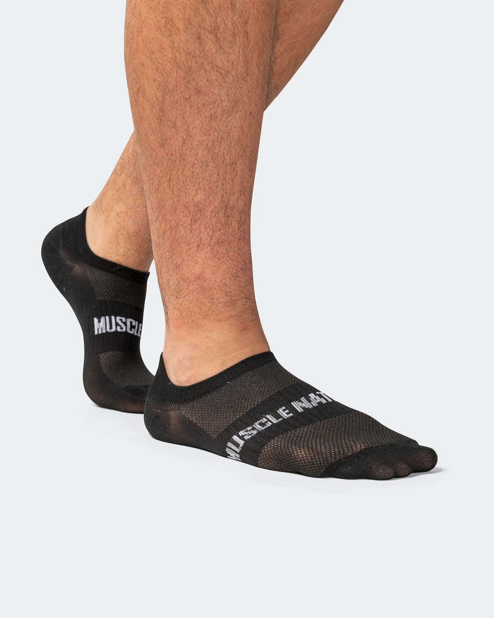 Mens Low Cut No Show Socks - Black (2 Pack)