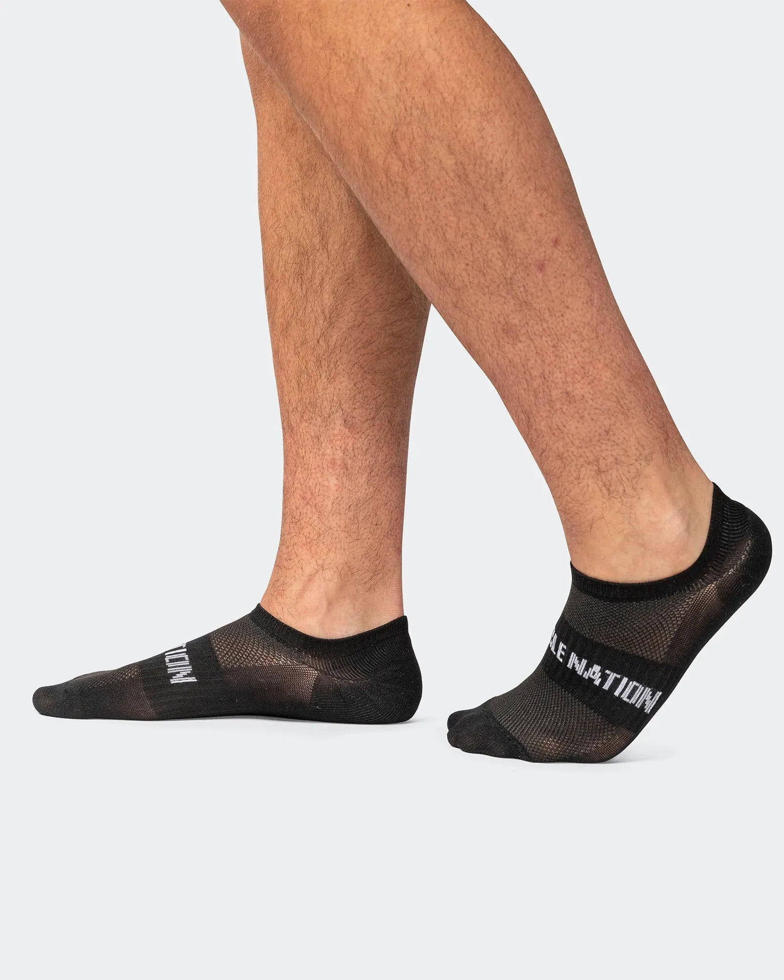 Mens Low Cut No Show Socks - Black (2 Pack)