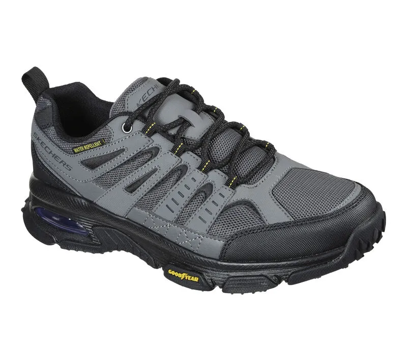 Men's Wide Fit Skechers 237214 Air Envoy Water Repellent outdoor Walking Trainers - Grey/Black