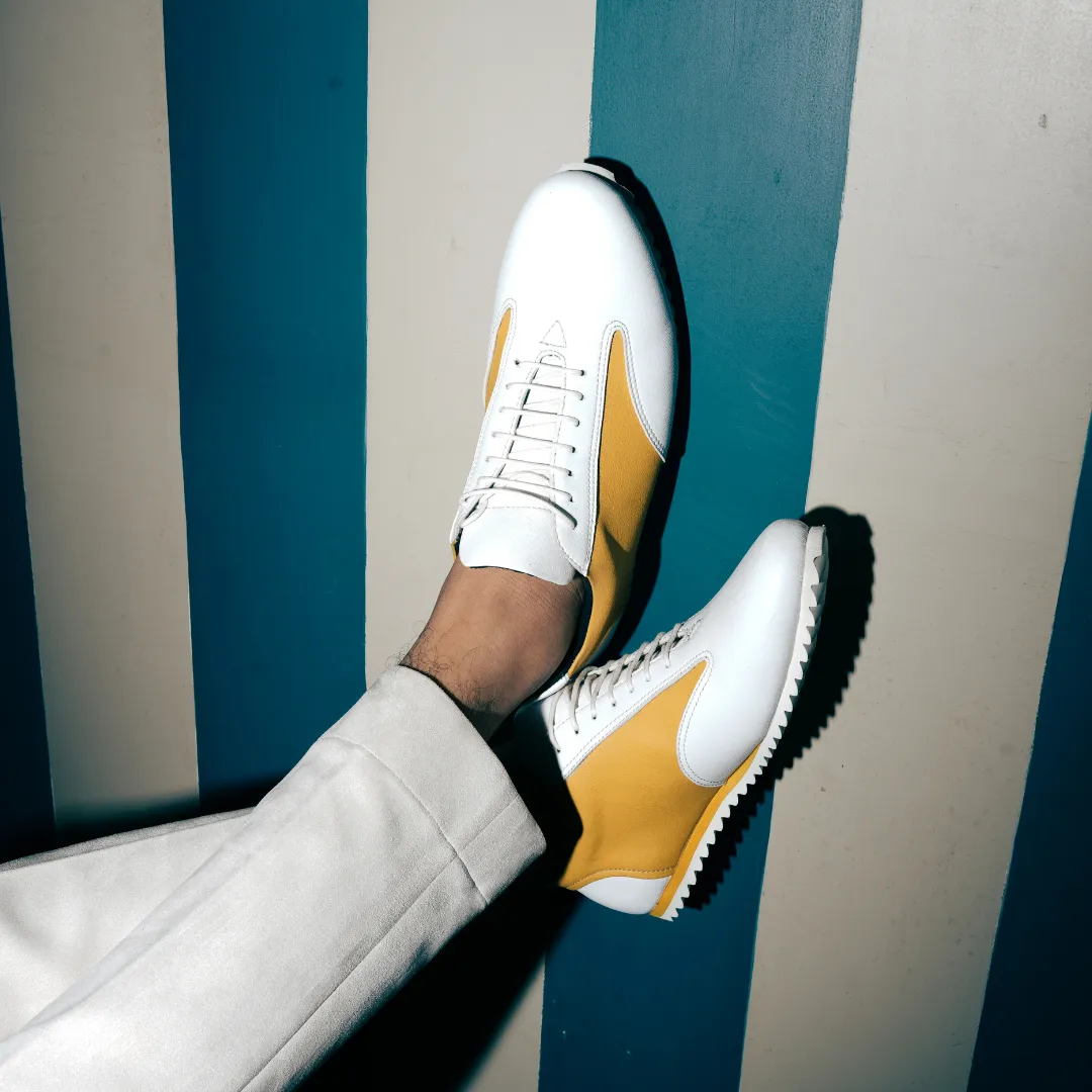 Monkstory Dual Colour Smart Sneakers - Yellow & White