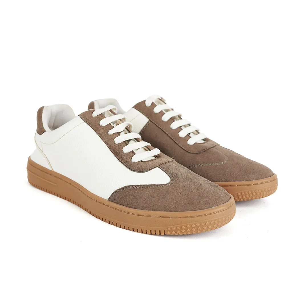 Monkstory Vintage Street Sneakers - White/Greyish Brown