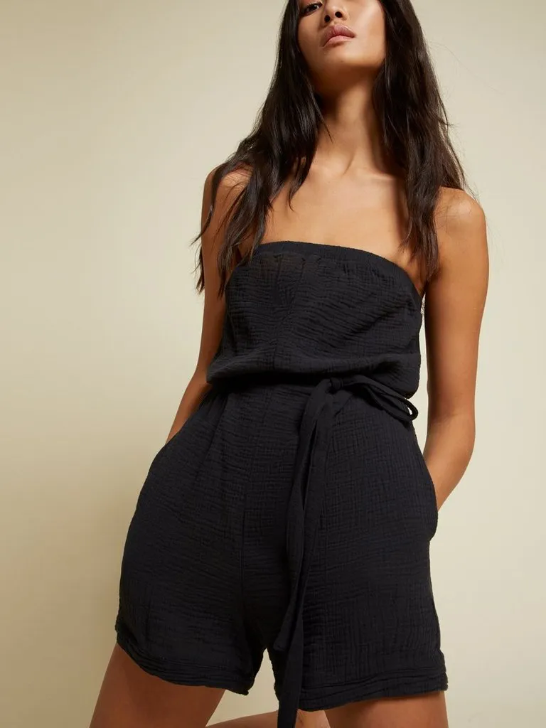 Nation LTD - Gita Strapless Romper in Black