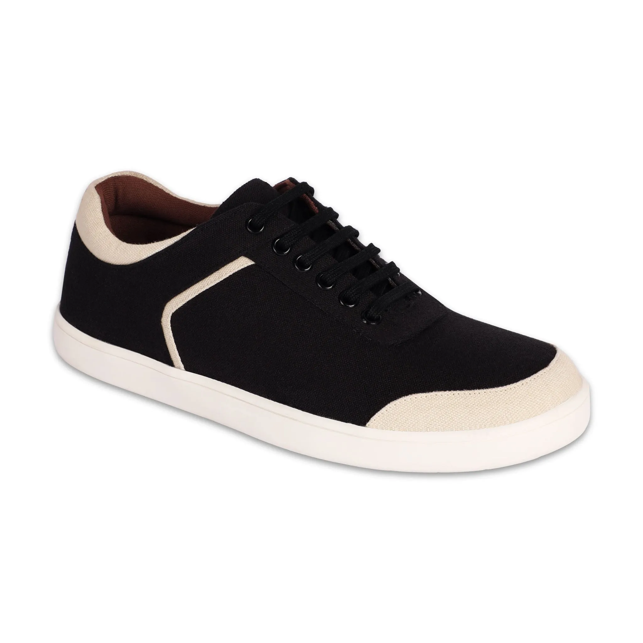 Paaduks Dan Eco-Sole Black and Beige Sneakers (Unisex)